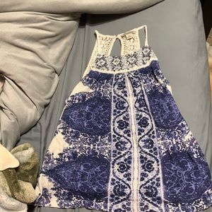 White and blue tank top